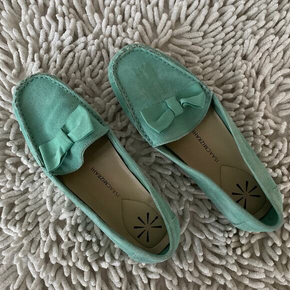 Isaac Mizrahi Suede Teal Moccassins Women's Size 6M - Picture 3 of 6